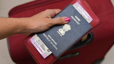 Indian Traveler with passport