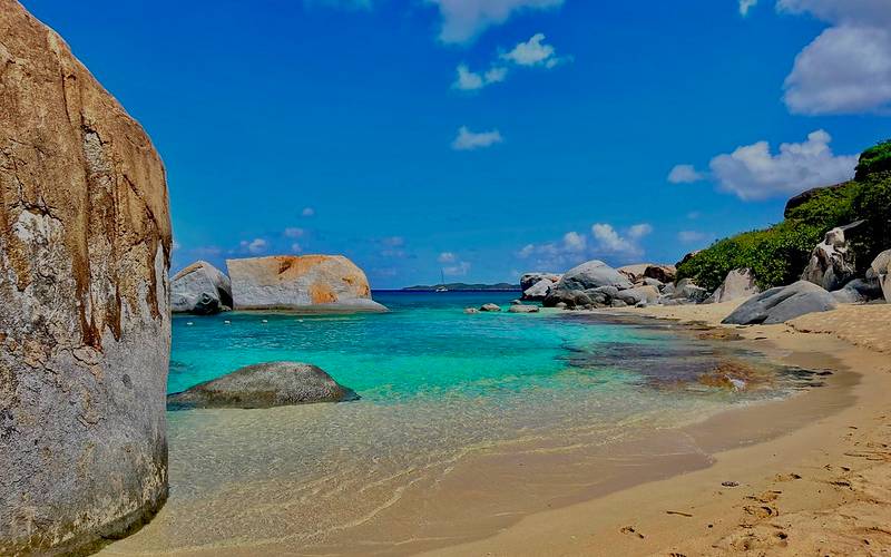 view of rocks n beach at British Virgin Island