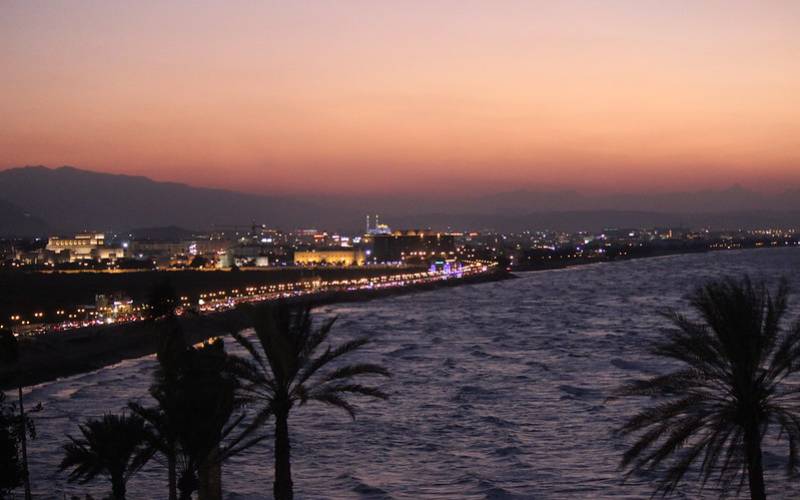 Beautiful view of oman city along sea side